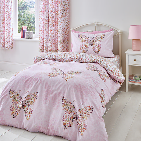 Enchanted butterfly duvet cover set on bed image 1