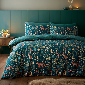 Enchanted Twilight Forest Green Duvet