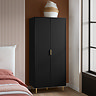 Eris 2 Door Wardrobe Black