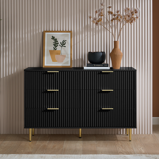 Eris Black 6 drawer chest image