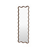 image cut out on white background of walnut wiggle rectangular mirror