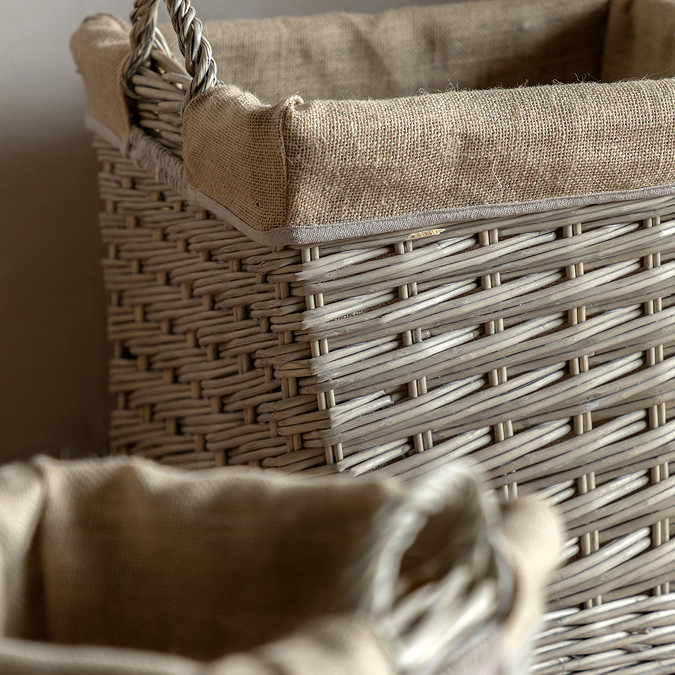 Etta set of 3 square lined baskets