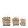 Etta set of 3 square lined baskets