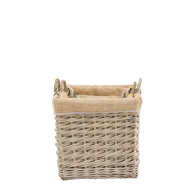 Etta set of 3 square lined baskets
