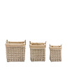 Etta set of 3 square lined baskets