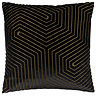 black square cushion with geometric detailing, cut out on white background