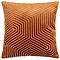 square brick coloured cushion with geometric detailing, cut out on white background