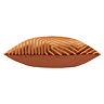 side-on image of brick orange cushion, cut out on white background.