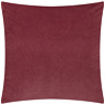 back of burgundy cushion, plain velvet, cut out on white background