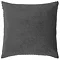 velvet reverse of grey cushion, cut out on white background.