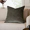 45x45cm charcoal grey cushion with geometric pattern, sat in corner of cream sofa