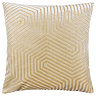 ivory square cushion with geometric detailing, cut out on white background