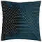 square navy blue cushion with geometric detailing, cut out on white background