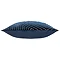 side on image of navy blue velvet cushion