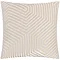 front image of oyster cream square cushion with geometric detailing, cut out on white background