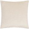 image of velvet reverse of oyster coloured cushion