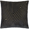 black square cushion with geometric detailing, cut out on white background