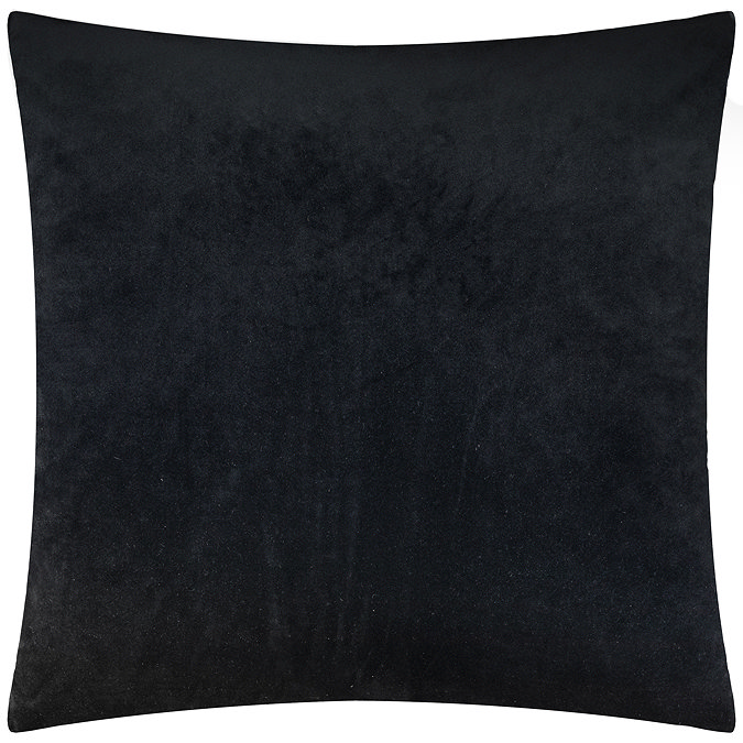 back image of plain black velvet reverse of cushion