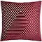 burgundy red cushion with geometric detailing, cut out on white background