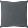 back image of grey cushion with plain velvet reverse