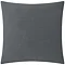 back image of grey cushion with plain velvet reverse