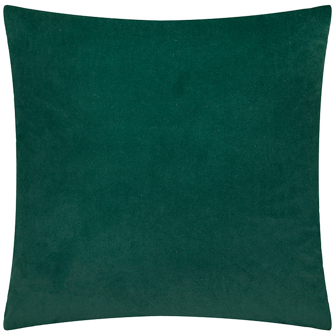 back image of emerald green cushion plain velvet reverse