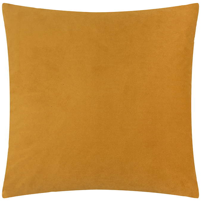 back image of gold cushion with plain velvet reverse