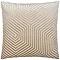 mink coloured square cushion with geometric detailing, cut out on white background
