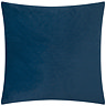 back image of navy blue cushion with plain velvet reverse