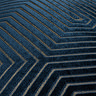 close up on navy blue cushion geometric pattern