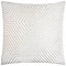 image of square oyster cream cushion with geometric detailing, cut out on white background
