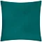 back image of teal green cushion with plain velvet reverse.