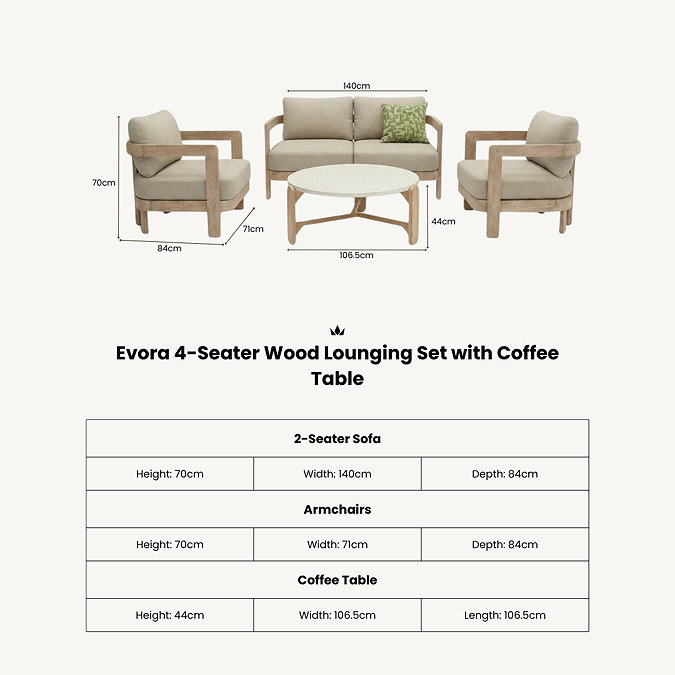 Evora 4 seater lounging set