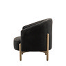 side on cut out of graphite grey deep seat chair with ash wood legs