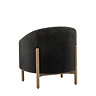 back facing cut out of graphite grey accent chair with ash wood legs