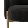 close up on graphite grey fabric of deep seat accent chair