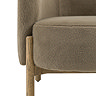 close up image of seat depth of khaki accent chair