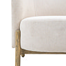 front on image of seat depth on natural coloured fabric accent chair