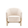 front on cut out of natural coloured fabric accent chair