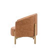 side on cut out image of vintage brown leather accent chair