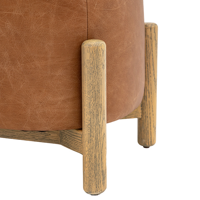 Ezra leather footstool