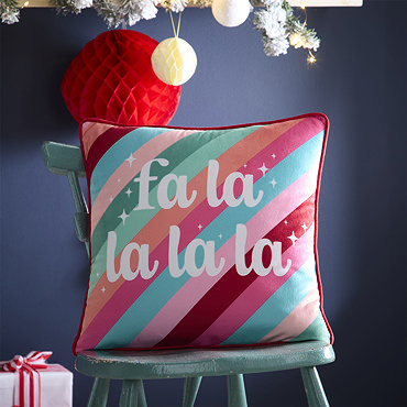 Front of fa la la cushion image 2
