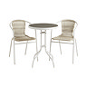 image cut out on white background of white steel bistro set