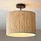 seagrass ceiling light with natural shade and black metal fixture