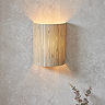 image of natural woven seagrass rectangular wall light