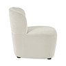 side on image cut out on white background of cream accent chair with deep seat