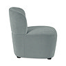 side on image cut out on white background of blue accent chair with deep seat