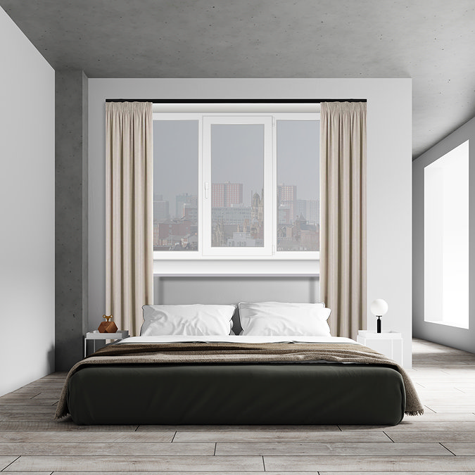 Fineline Fixed Track in matt black room set up image