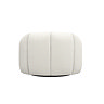 back cut out image of ivory boucle swivel chair