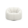 front on cut out image of ivory boucle swivel chair